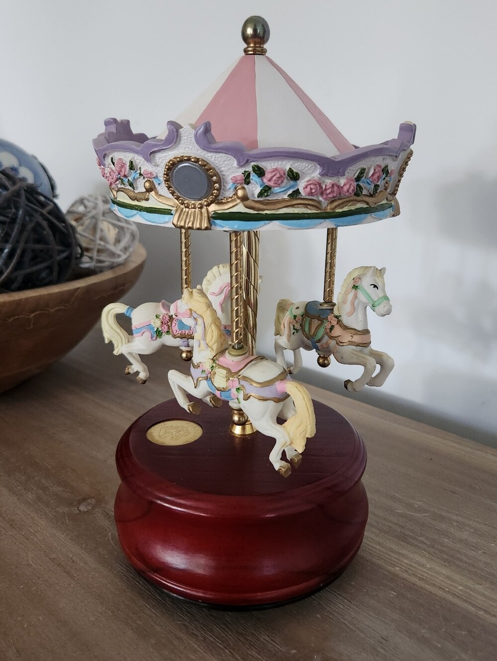 Vintage Westminster Carousel Horse Music Box Decorative Collectible Figurine